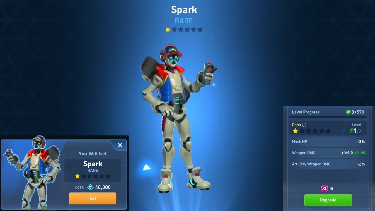 Spark | Artillery Pilot | Mech Arena | Robot