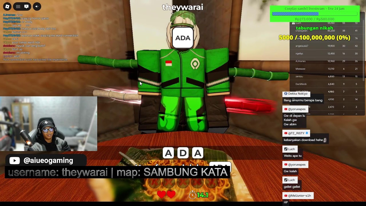 AKU BERMAIN GAME SAMBUNG KATA DI ROSBLOK (Roblox)