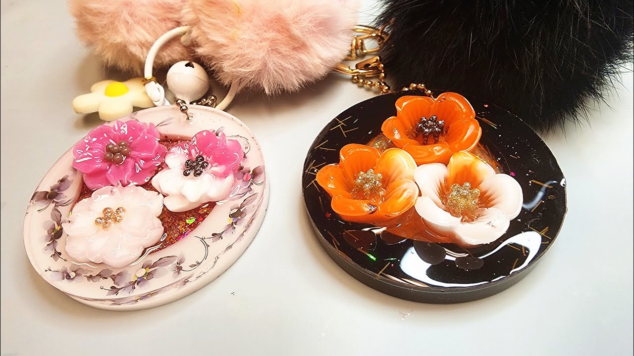 DIY Resin Keychains: Crafting 3D Purple Florals & Deep Red Roses