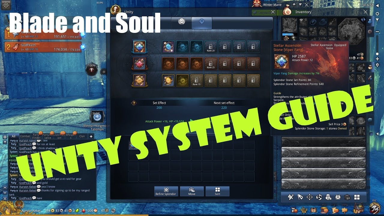 [Blade and Soul] Unity System Complete Guide!
