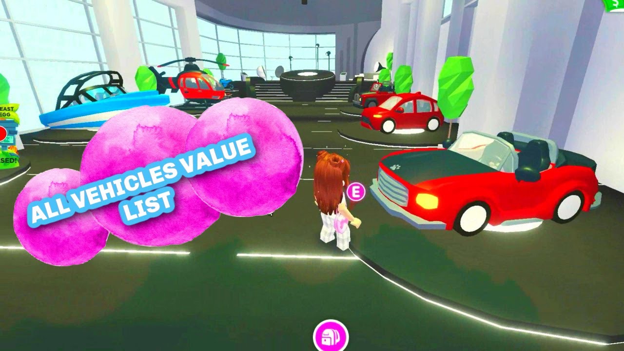 2023 all cars in dealership/showroom vehicles value list/adopt me / Roblox