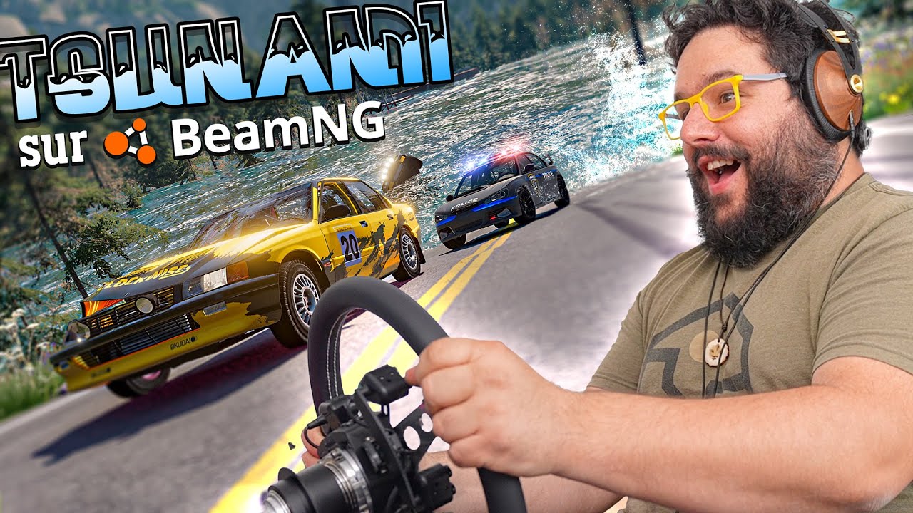 Fuir un tsunami sur BeamNG!!