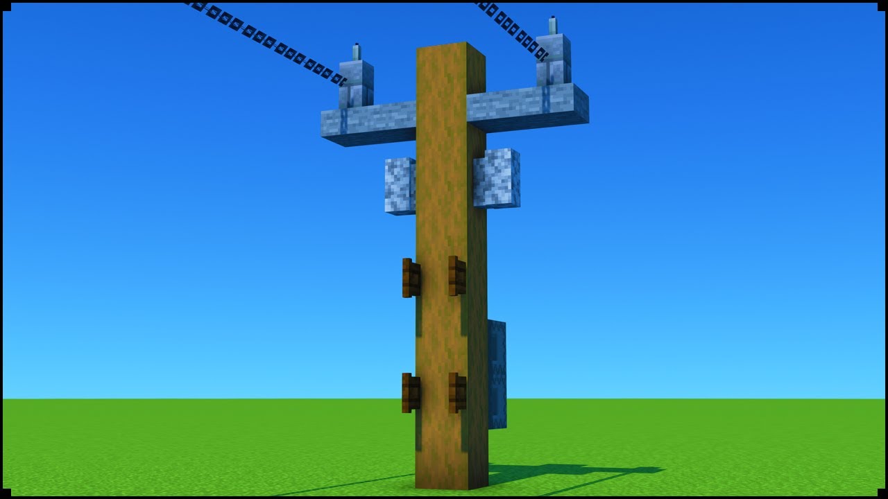 How To Make a Electric Pole In Minecraft | City Tutorial