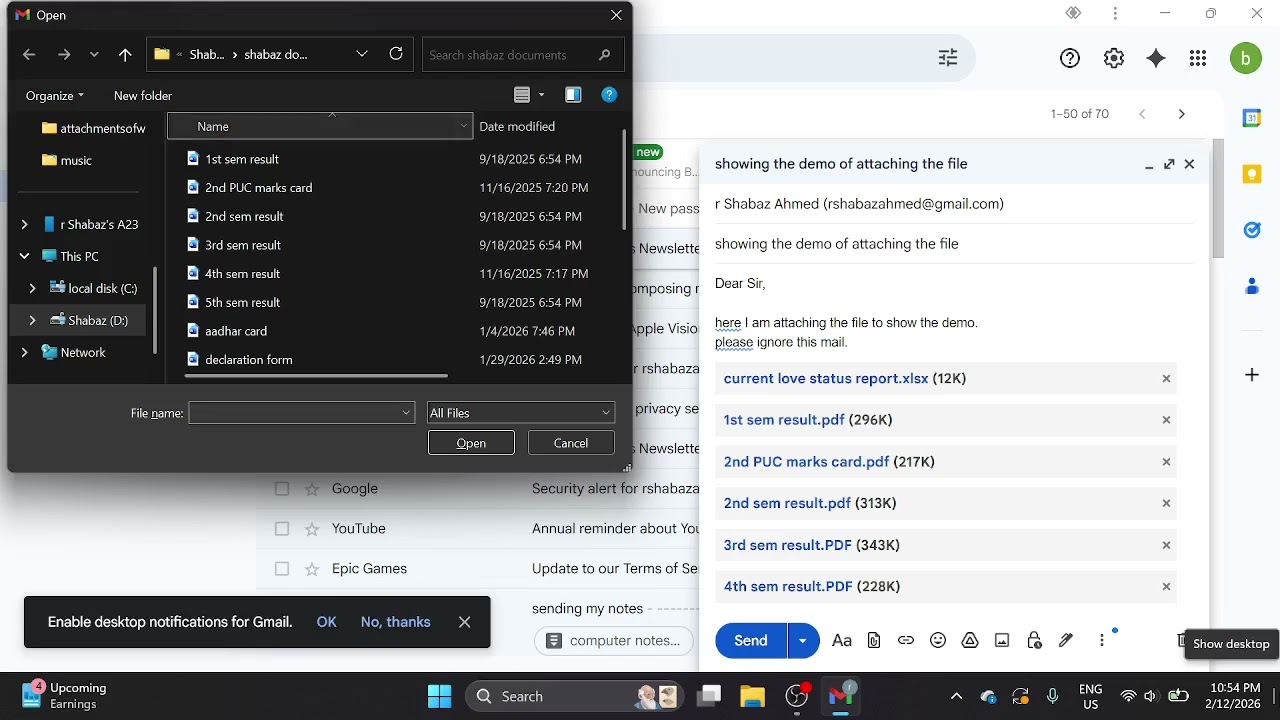let us learn how can we attach the files into Gmail and add the signature.