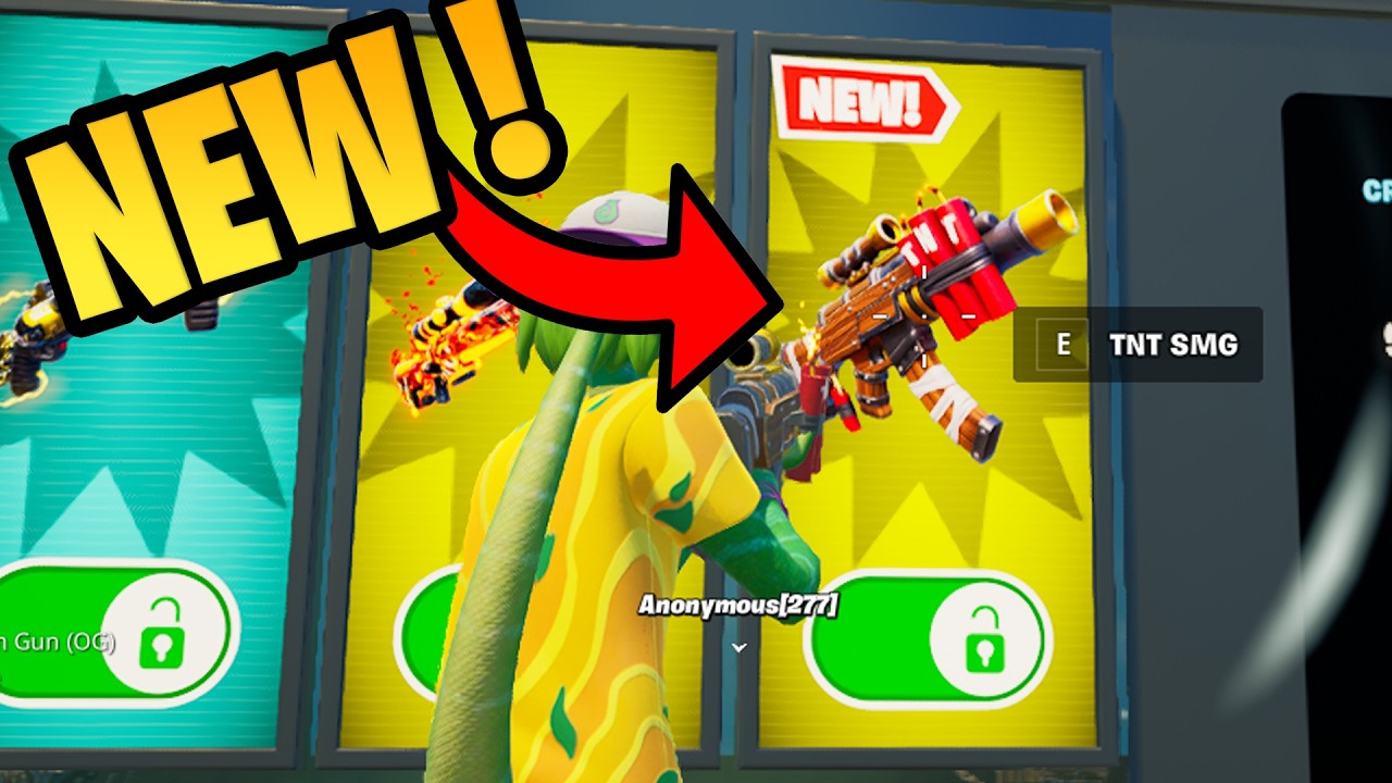 Новый пистолет-пулемет TNT в режиме 1 на 1 со всем оружием в Fortnite
