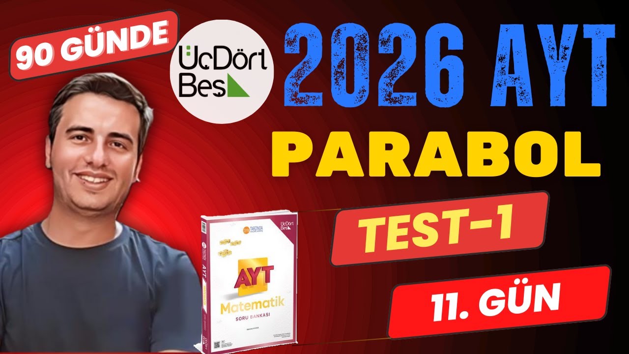 PARABOL | TEST-1 | 11.G&Uuml;N | 90 G&Uuml;NDE 345 AYT MATEMATİK SORU BANKASI &Ccedil;&Ouml;Z&Uuml;MLERİ | 2026 #345
