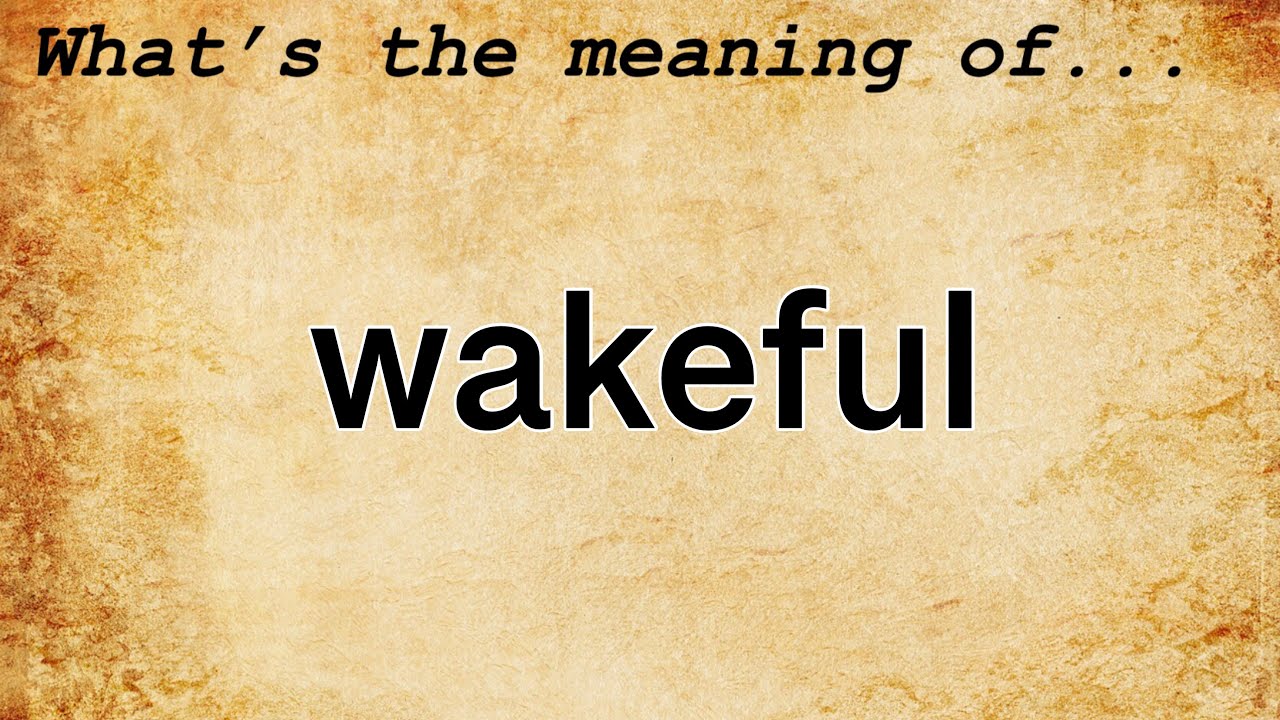 Wakeful Meaning : Definition of Wakeful