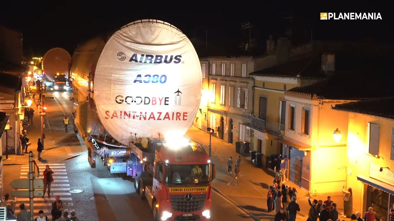 Transport des letzten A380 Rumpfs nach Toulouse (2020)