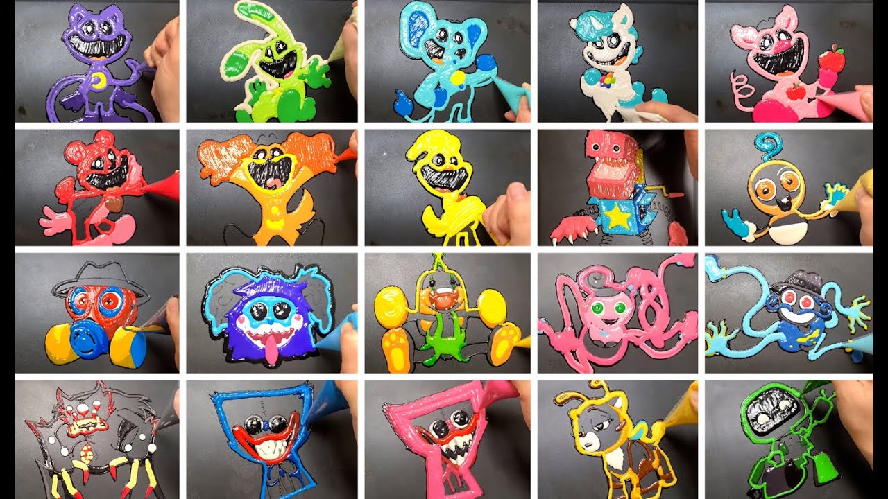 Making Poppy Playtime all characters, Pancake art challenge
