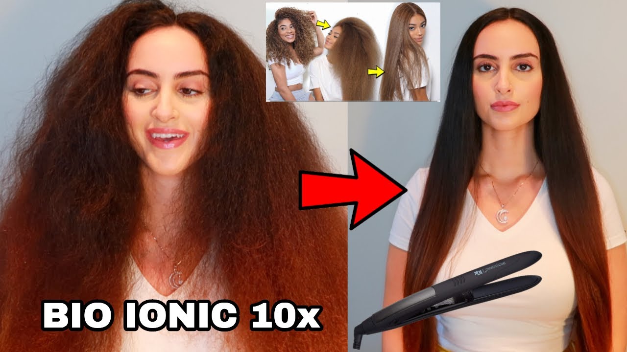 i tried Jasmine Brown's Curly to Straight hair routine & this happened... Bioionic 10x