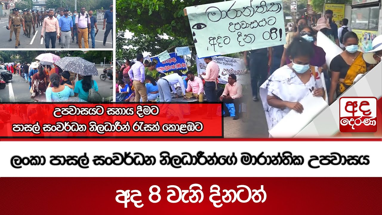 ලංකා පාසල් සංවර්ධන නිලධාරීන්ගේ මාරාන්තික උපවාසය අද 8 වැනි දිනටත් | Ada Derana
