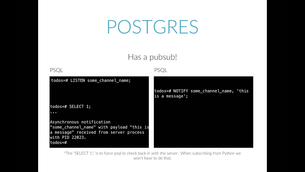 Real Time Web Apps with (just) Python and Postgres