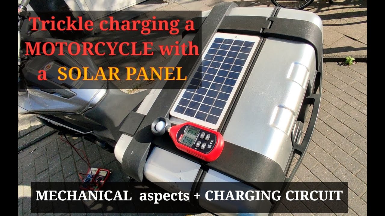 Add a permanent solar panel to a motorcycle for trickle charging (DIY charging circuit)
