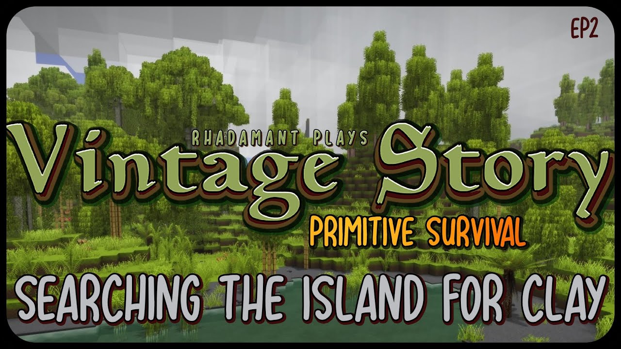 Searching The Island for Clay in Vintage Story Primitive Survival - Surviving Wilderness // EP2