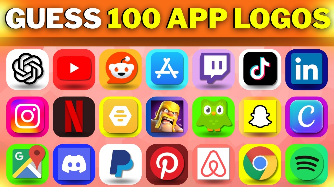 Guess The App Logo in 3 Seconds Game! | 100 Famous Apps | Logo Quiz Challenge