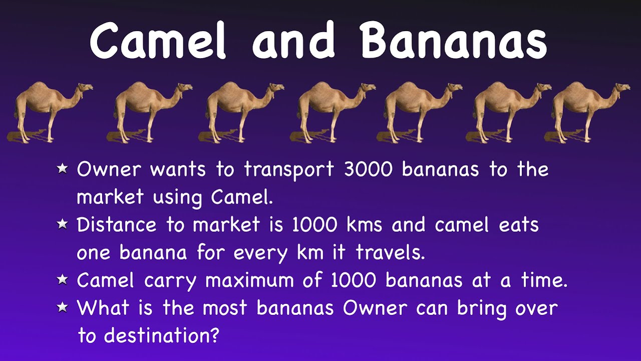 Camel and Bananas Puzzle || Amazon Interview Puzzle