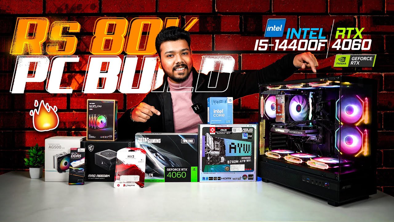 Rs 80000 Best PC Build 2025 | Gaming & Editing | i5-14400F & RTX 4060 🔥