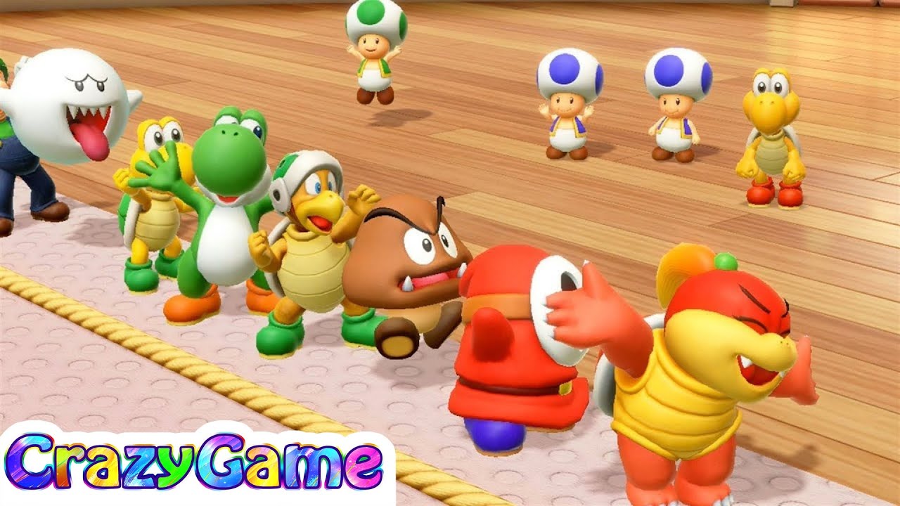 Super Mario Party - All My Favorites Minigame Gameplay (Pom Pom & Shy Guy & Diddy Kong & Jr. Bowser)