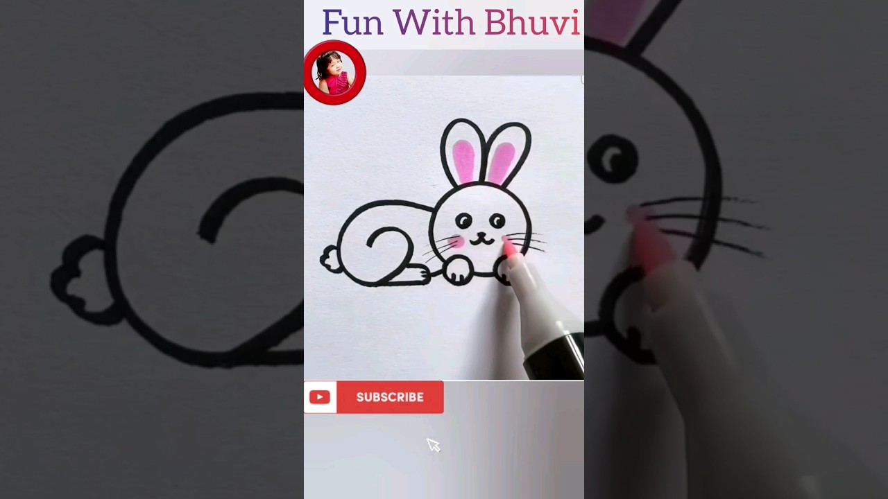 200 se Rabbit 🐇 drawing#easy #kids #art #viral #youtubeshorts