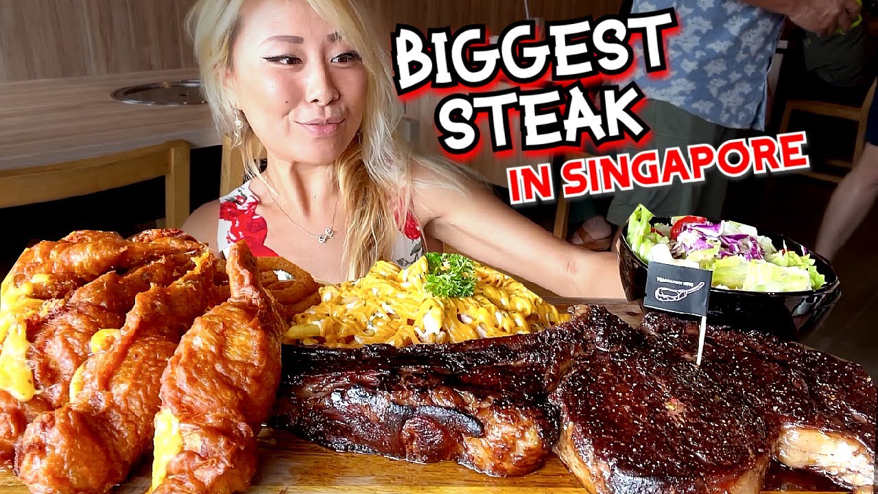 САМЫЙ БОЛЬШОЙ СТЕЙК В СИНГАПУРЕ — ЧЕЛЛЕНДЖ TOMAHAWK KING STEAK!! РЕКОРДНОЕ ВРЕМЯ?! #RainaisCrazy