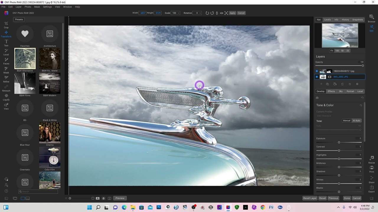 Replacing Background in On1 2022