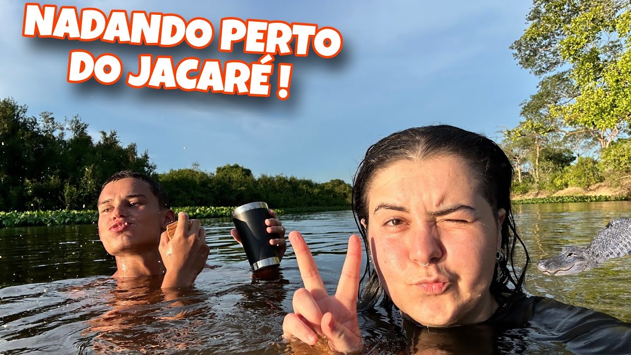 PANTANAL - Só pra rir MEU TIO CAIU DA ÁRVORE nadamos perto do jacaré pt 3
