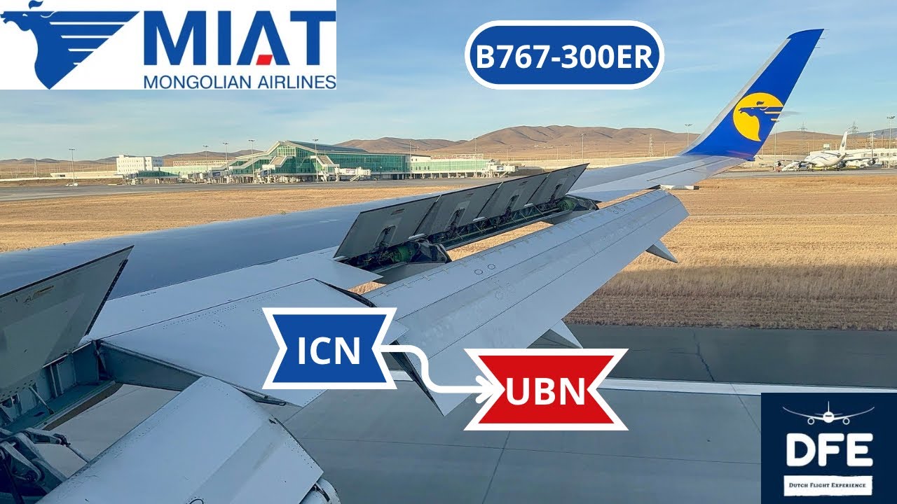 *4K*| Rare B767! | Seoul - Ulaanbaatar | MIAT Mongolian Airlines | B767-300ER