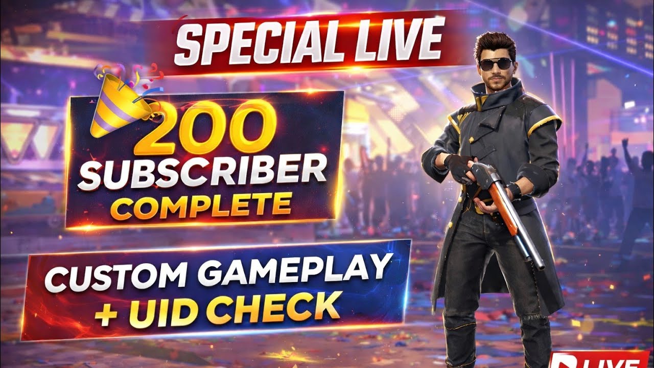 Special Live 🎉 200 Subscriber Complete | Custom Gameplay + UID Check | Free Fire MAX