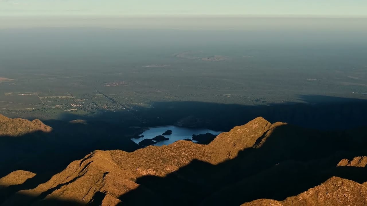 Avistamiento del Dique embalse Nogoli desde alturas de la RP41
