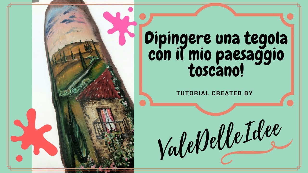 Dipingere una tegola con colori acrilici. Parte 1