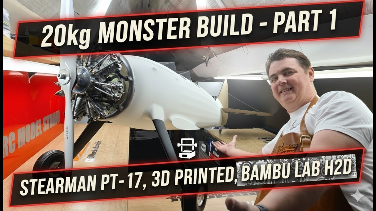 RC Stearman PT-17 Built from Scratch with Bambu Lab H2D 3D Print, Lamination & Radial Engine PART-1