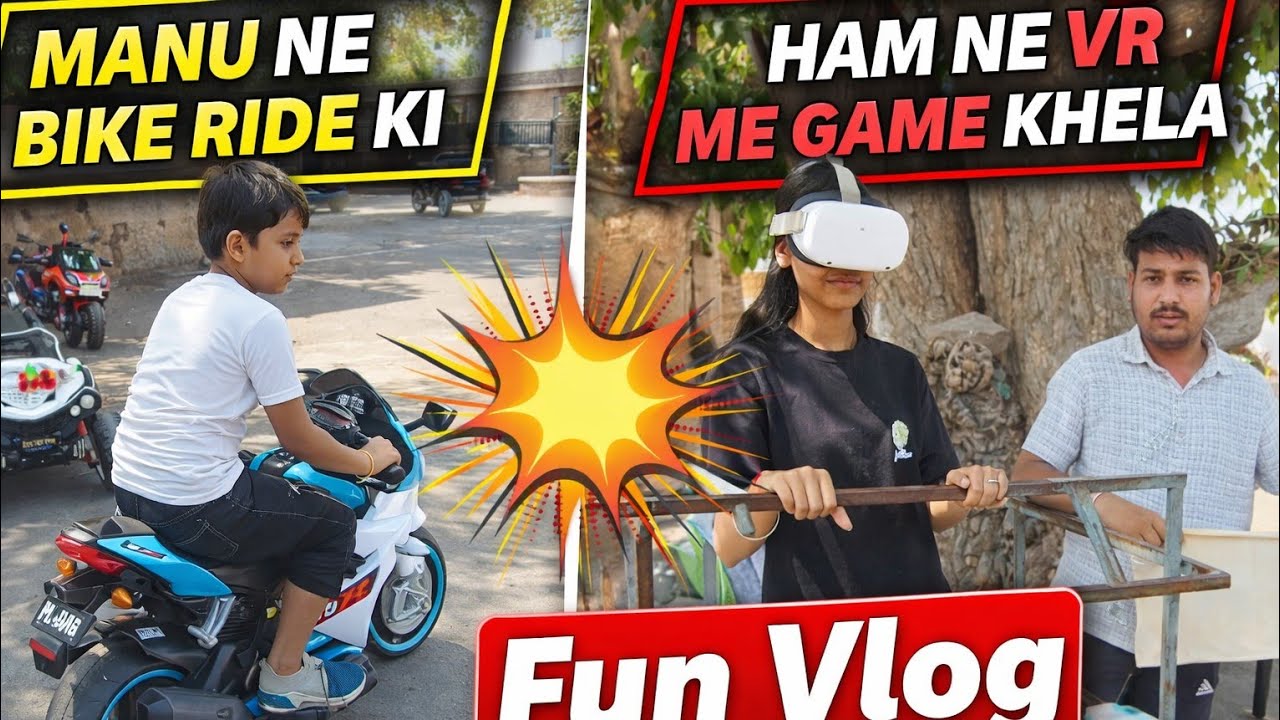 Orchha trip ka final part 🎉 Manu ne bike ride ka full maza liya aur humne VR game khela 😎🎮