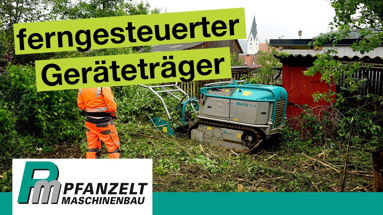 Ferngesteuerte Geräteträger Moritz Fr70 im Einsatz mit Schlegelmulcher, Forstmulcher, Forstfräse