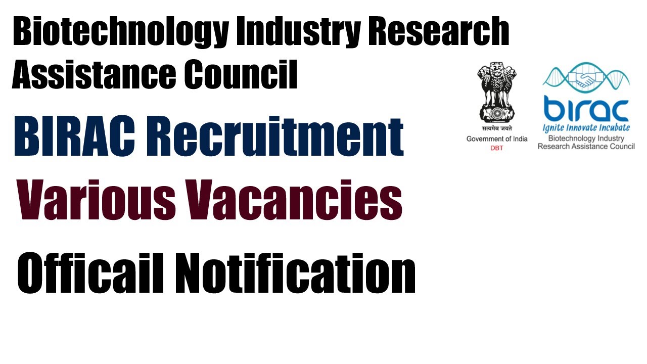 BIRAC Recruitment | Biotechnology Industry Research Assistance Council | Recruitment 2021