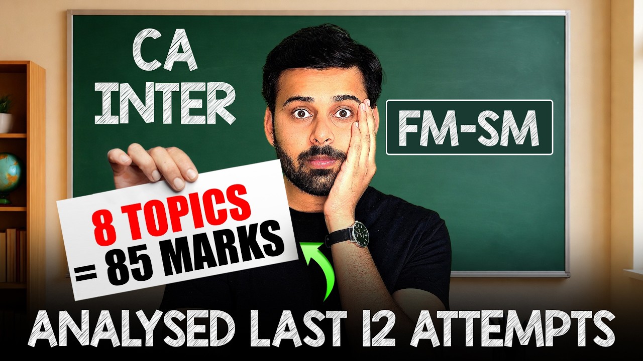 Most Important Topics with Questions for FM SM || CA Inter May 26 || ABC Analysis !!