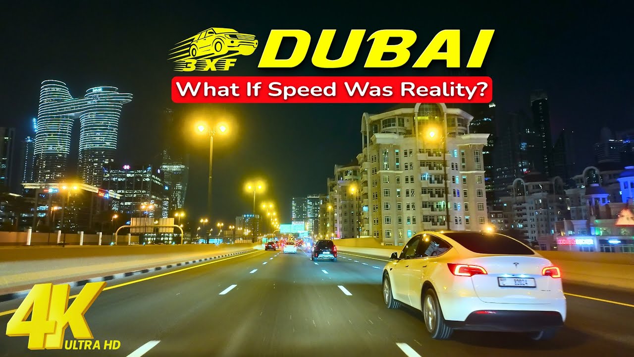 [4K] Racing Through Dubai’s Glowing Nights @ 3X 🌍 Barsha Heights to Al Mina via Burj Khalifa & Satwa