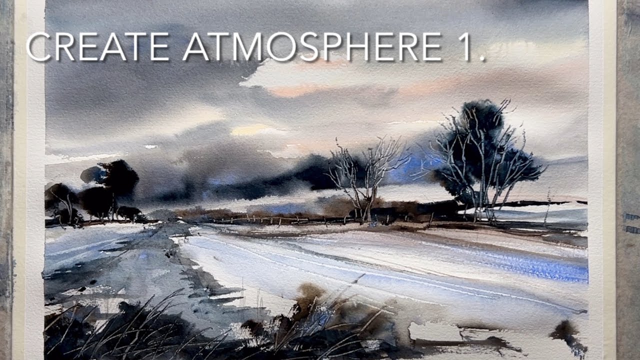 How To Create ATMOSPHERE: Loose Watercolour PAINTING Ink & Watercolor Techniques FALL Landscape demo