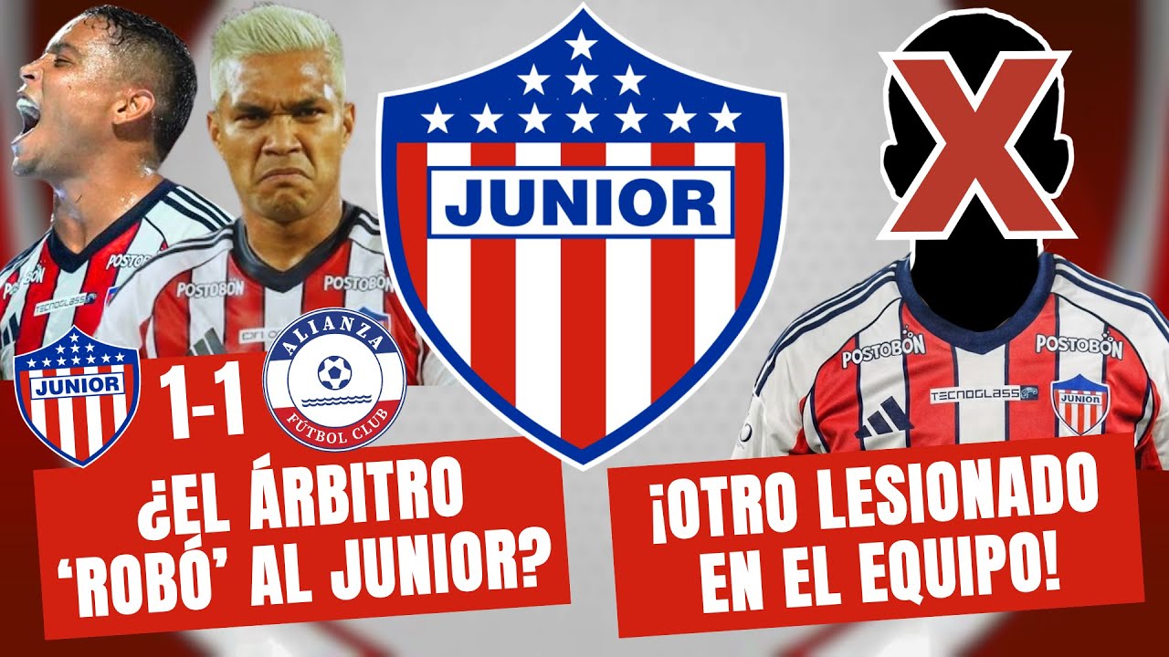 ¿EL ÁRBITRO 'ROBÓ' AL JUNIOR? ¡HAY OTRO LESIONADO! | Junior 1-1 Alianza Valledupar | #100Tiburon