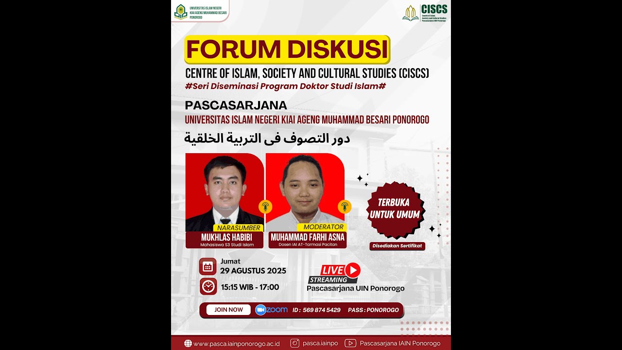 FORUM DISKUSI Centre Of Islam, Society and Cultural Studies (CISCS)