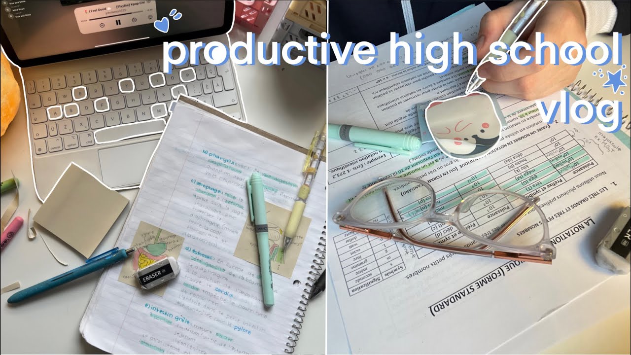 Productive High School Vlog 🎐🫧 -studying, reading, note taking-