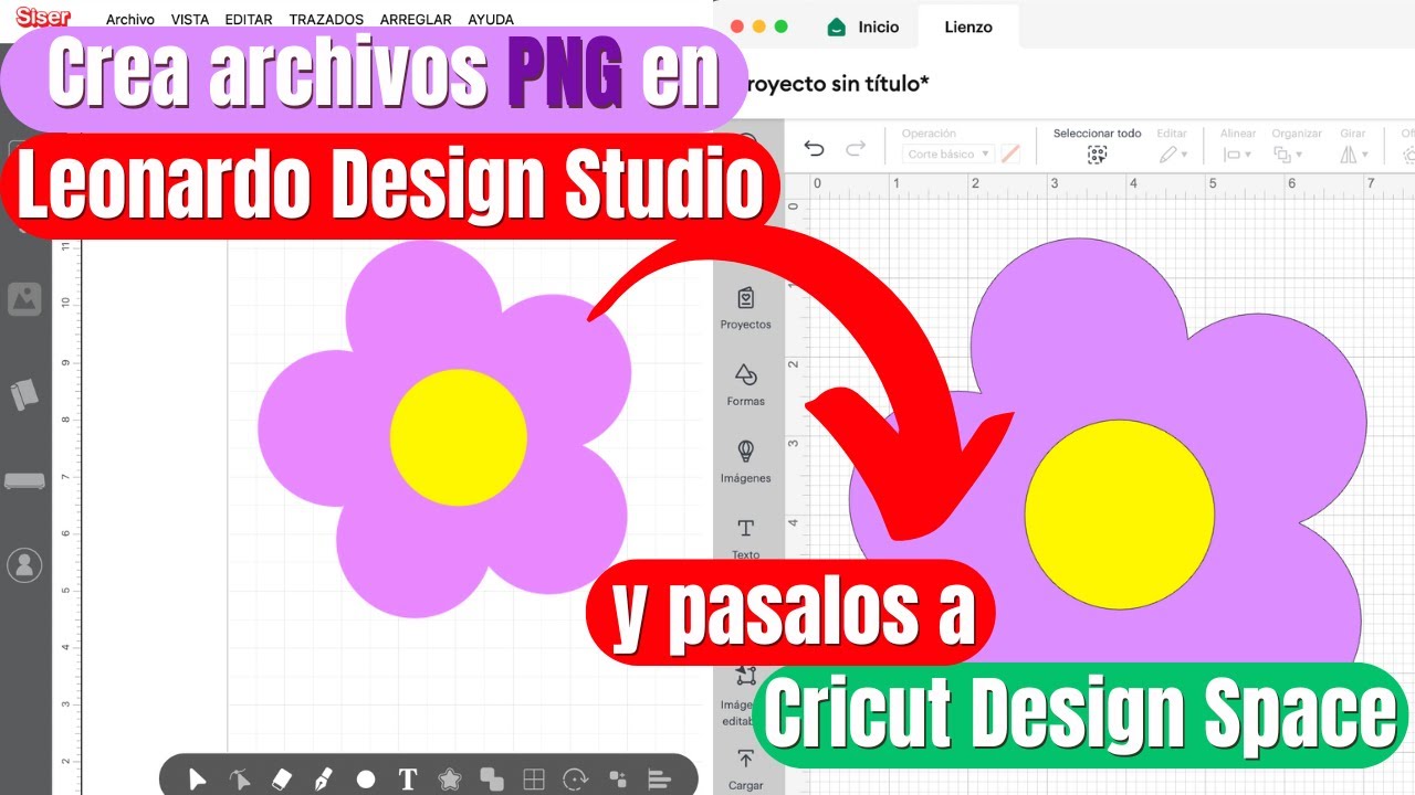 De Siser Leonardo Design Studio a Cricut Design Space| Crea archivos PNG SUPER FACIL