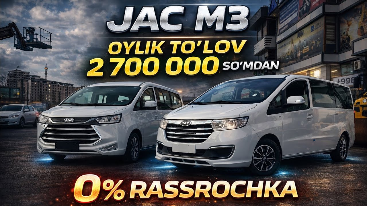 Oylik tulov 2 mln 700 ming 🔥 JAC M3 JAC M4 || 0% RASSROCHKA OCHILDI