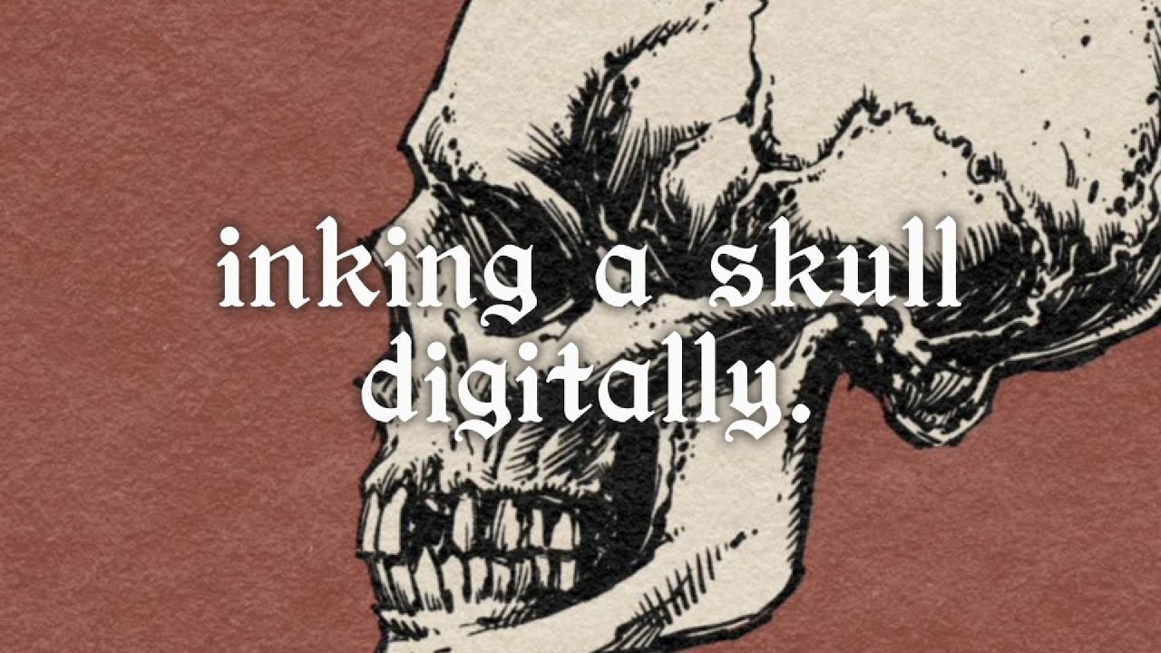 How To Ink a Skull Drawing Digitally in Clip Studio Paint