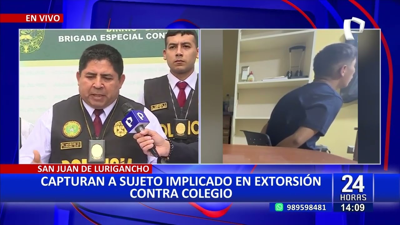 Capturan a implicado en extorsión contra colegio en San Juan de Lurigancho