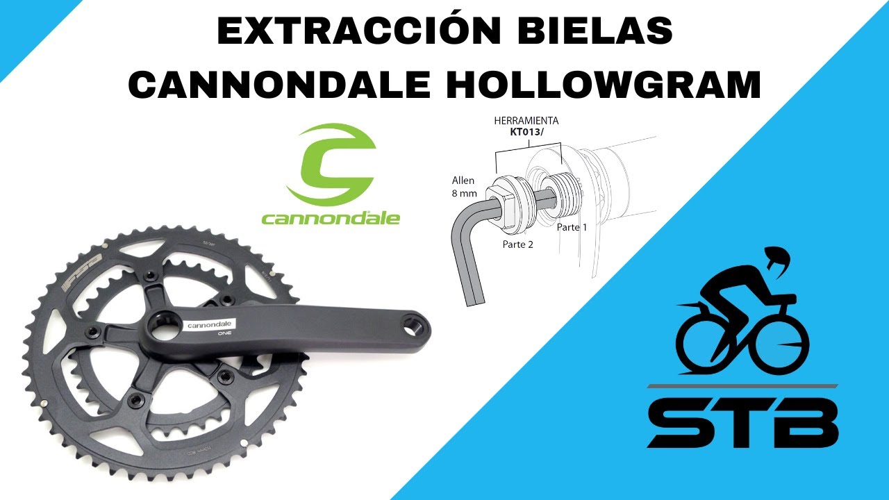 C&oacute;mo extraer bielas o platos Cannondale Hollowgram SL.