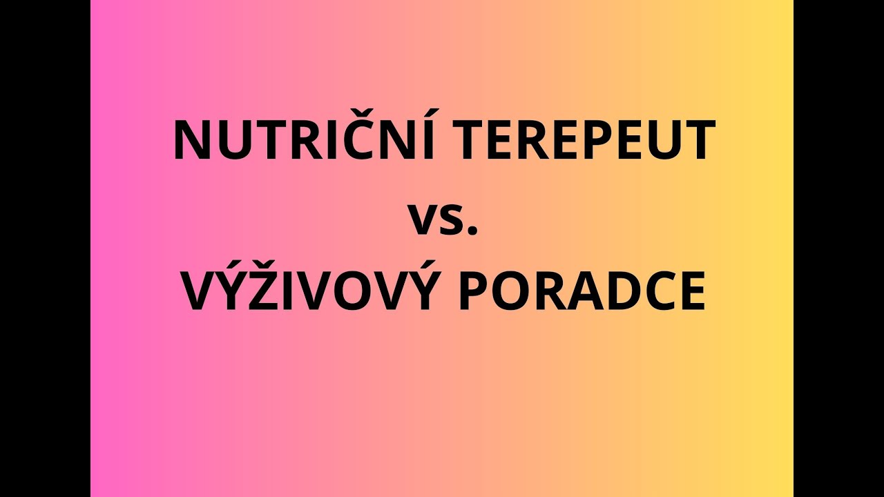 Nutričn&iacute; terapeut VS V&yacute;živov&yacute; poradce