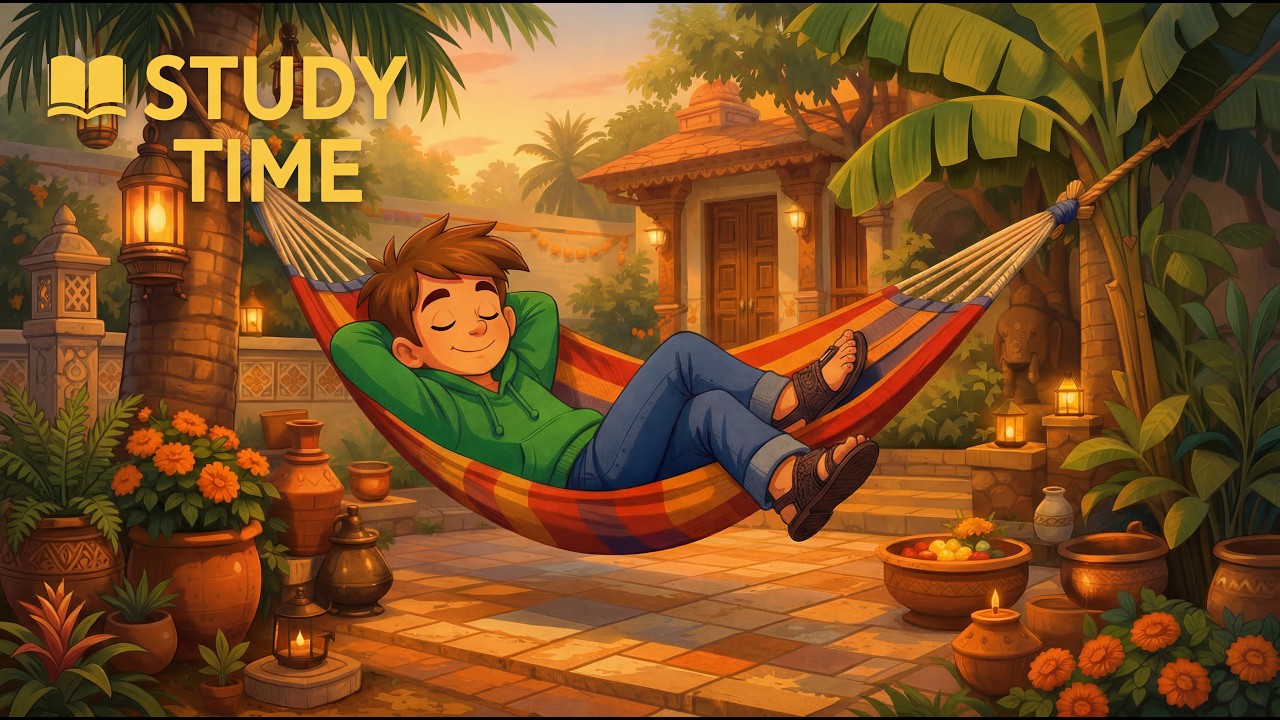 Lofi Study Music – Milo Relaxing in a Hammock 🌿 Calm Focus Beats (10 Hours)