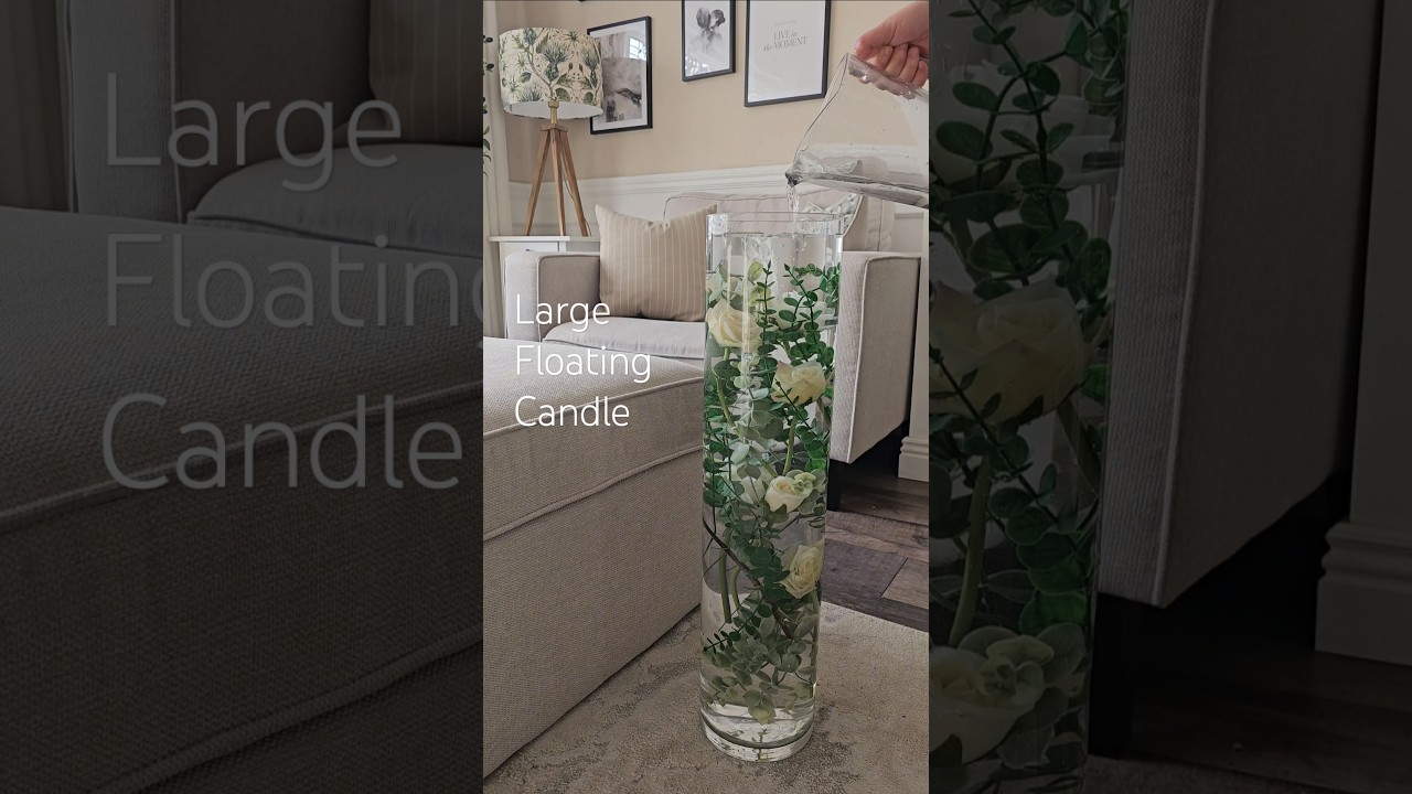 Large Floating Candle Centrepiece #centerpiece #flowers #vase #weddingdecorideas