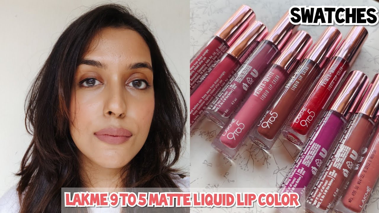 *NEW* LAKME 9 TO 5 MATTE LIQUID LIP COLOR SWATCHES I 10 SHADES I SHREYA JAIN #reelswatches