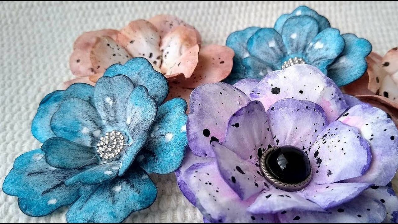 Kwiatki shabby chic z papieru